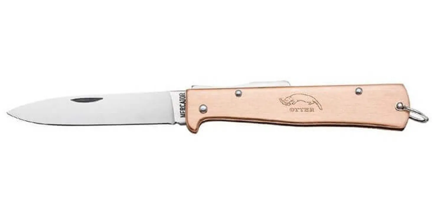 Couteau pliant OTTER Mercator acier inox manche cuivre gravé 11cm