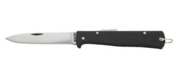 Couteau pliant OTTER Mercator lame acier carbone manche métal noir 11cm
