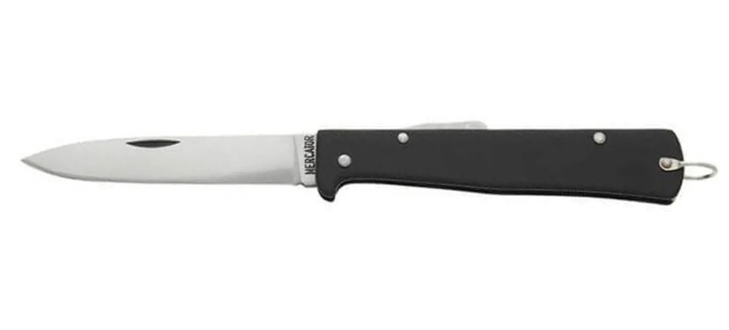 Couteau pliant OTTER Mercator lame acier carbone manche métal noir 11cm