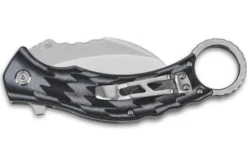Couteau pliant QSP Eagle 120E karambit manche en G10 gris et noir 13,6cm