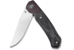 Couteau pliant QSP Gannet 137A manche en carbone et micarta noir et rouge 11,4cm