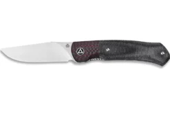 Couteau pliant QSP Gannet 137A manche en carbone et micarta noir et rouge 11,4cm