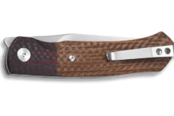 Couteau pliant QSP Gannet 137B manche en fibre de carbone et micarta noir/marron 11,4cm
