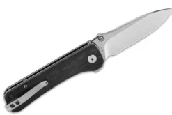 Couteau pliant QSP Hawk 131C manche en fibre de carbone motif damassé 10,5cm