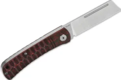 Couteau pliant QSP Hedgehog 142D manche en fibre de carbone noir et rouge 9,5cm