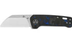 Couteau pliant QSP Penguin Mini 130XSD1 manche en carbone et G10 noir et bleu 8,2cm