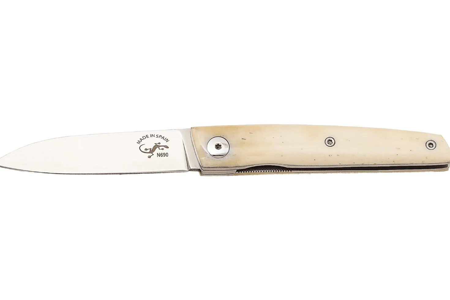Couteau pliant Salamandra manche os blanc 9cm