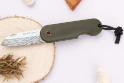 Couteau pliant Skult français éco-responsable Le Banc de Poissons manche vert 10cm