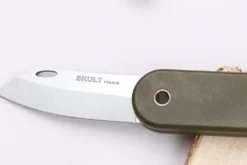 Couteau pliant Skult français éco-responsable manche vert 10cm