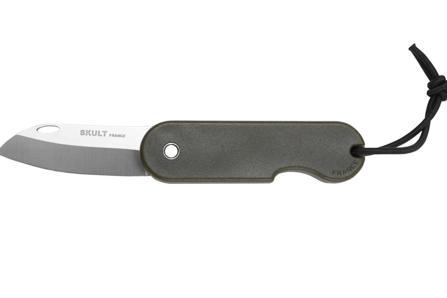 Couteau pliant Skult français éco-responsable manche vert 10cm