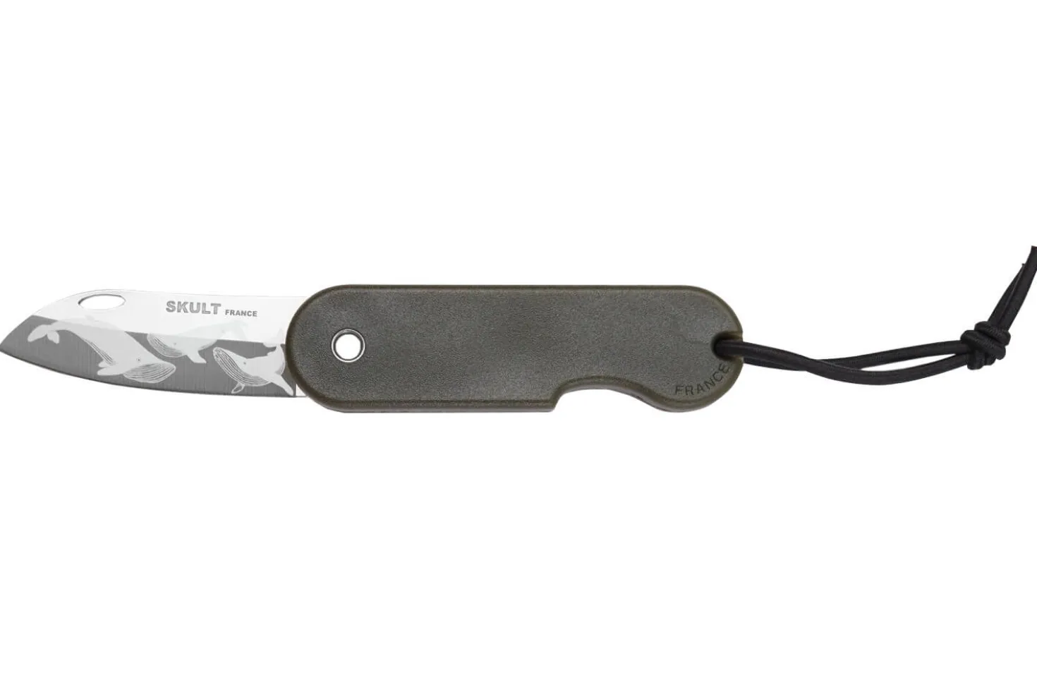 Couteau pliant Skult français éco-responsable Les 3 Graces manche vert 10cm
