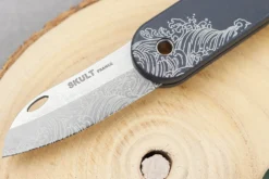 Couteau pliant Skult français éco-responsable La Vague manche gris 10cm