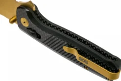 Couteau pliant SOG Terminus XR LTE GOLD SGTM1033 lame dorée manche G10/carbone 10,8cm noir