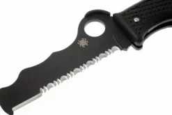Couteau pliant Spyderco Assist C79PSBBK lame noire dentée manche en nylon/fibre de verre noir 12,2cm