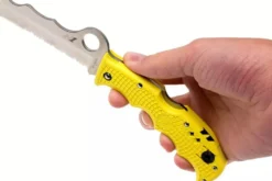 Couteau pliant Spyderco Assist C79PSYL semi-denté manche en nylon/fibre de verre jaune 12,4cm
