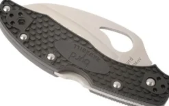 Couteau pliant Spyderco BYRD Hawkbill lame à dents manche noir 10cm