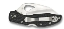 Couteau pliant Spyderco BYRD Hawkbill lame à dents manche noir 10cm