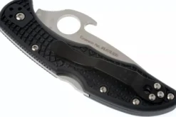 Couteau pliant Spyderco Delica 4 Wave C11PGYW manche fibre de verre noir 10,8cm