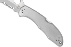 Couteau pliant Spyderco Delica 4 C11PS lame semi-dentée manche inox 10,7cm