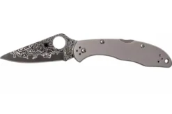 Couteau pliant SPYDERCO DELICA 4 Titanium Damas C11TIPD 11cm + étui