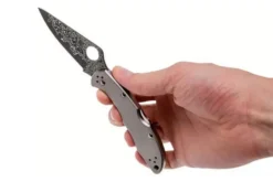 Couteau pliant SPYDERCO DELICA 4 Titanium Damas C11TIPD 11cm + étui