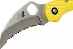 Couteau pliant Spyderco Dragonfly 2 Salt Hawkbill C28SYL2HB manche en nylon/fibre de verre jaune 8,5cm