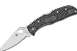 Couteau pliant Spyderco Endela lame dentée C243SBK manche en nylon/fibre de verre noir 11,9cm