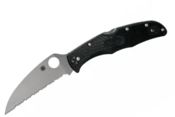 Couteau pliant Spyderco Endura 4 C10FSWCBK Wharncliffe denté nylon/fibre de verre noir 12,6cm