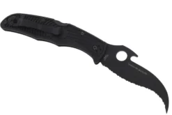 Couteau pliant Spyderco Matriarch 2 Wave C12SBBK2W lame noire manche en nylon/fibre de verre 12,6cm
