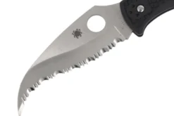 Couteau pliant Spyderco Matriarch 2 C12SBK2 denté manche en nylon/fibre de verre noir 12,6cm