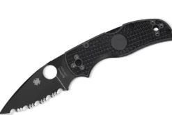 Couteau pliant Spyderco Native 5 C41SBBK5 lame dentée manche en nylon/fibre de verre noir 10,2cm