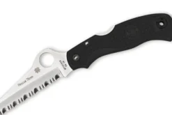 Couteau pliant Spyderco Rescue 79mm C45SBK lame dentée manche en nylon/fibre de verre noir 10,4cm