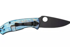 Couteau pliant Spyderco Tenacious C122TIBLBKD2P manche 11,1cm en titanium bleu