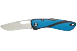 Couteau pliant Wichard Offshore 10126 lame semi-crantée avec démanilleur manche bleu