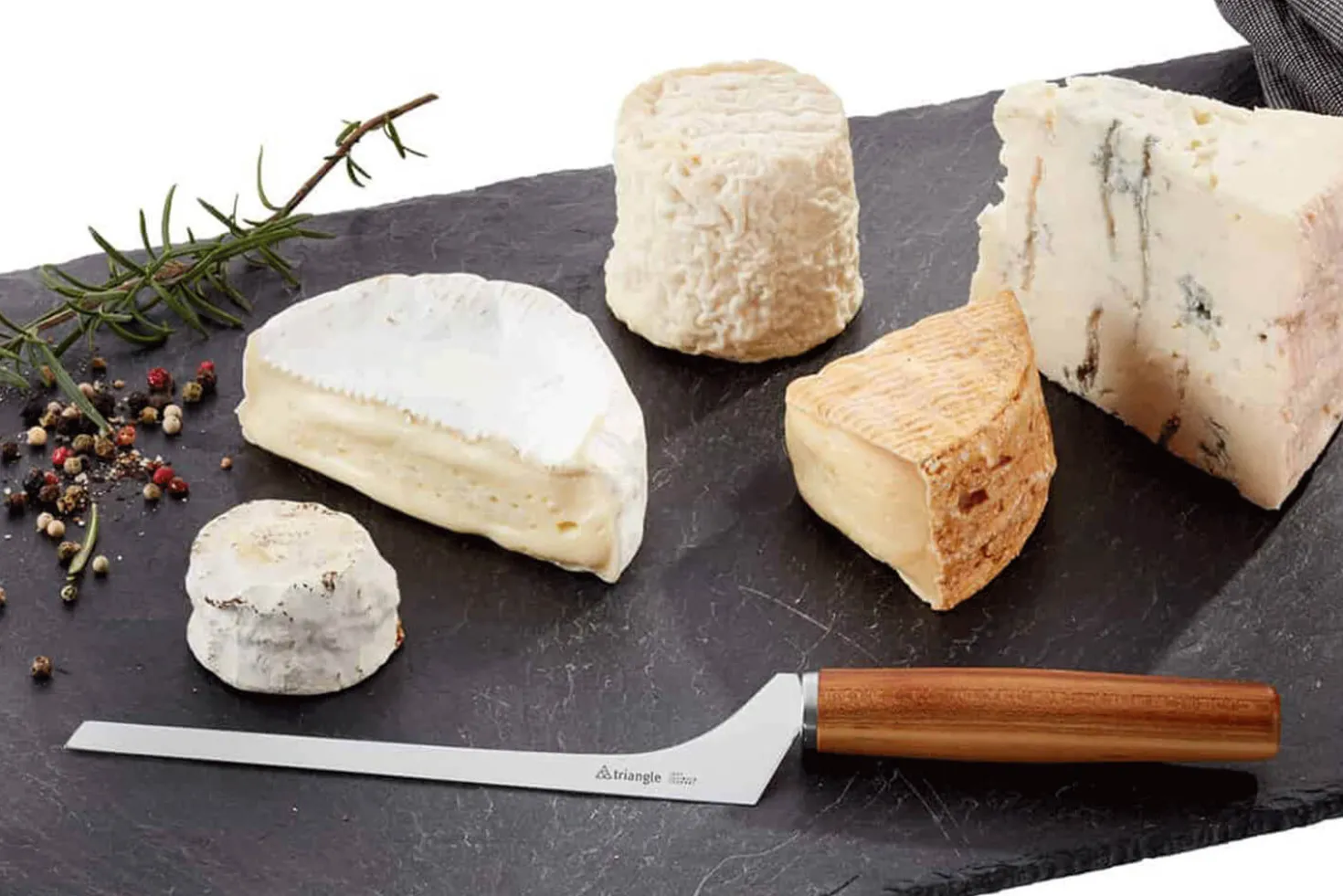 Couteau pour fromage à pâte molle Triangle manche en prunier