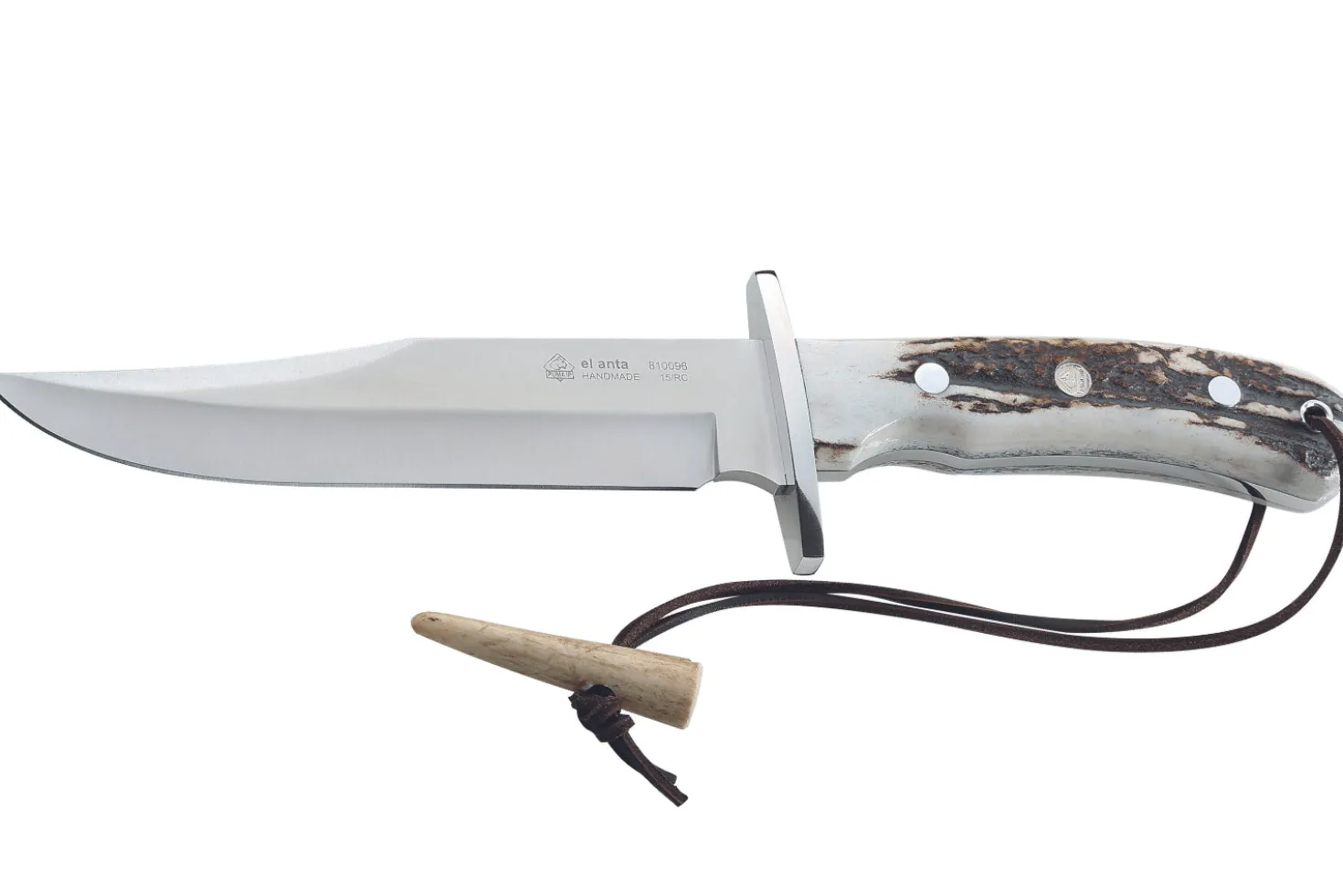 Couteau Puma IP El Anta 365616 lame 15,7cm manche bois de cerf + étui en cuir