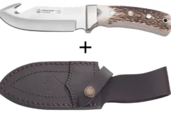 Couteau Puma IP Schwarzwild 338212 lame guthook 12cm manche bois de cerf + étui en cuir