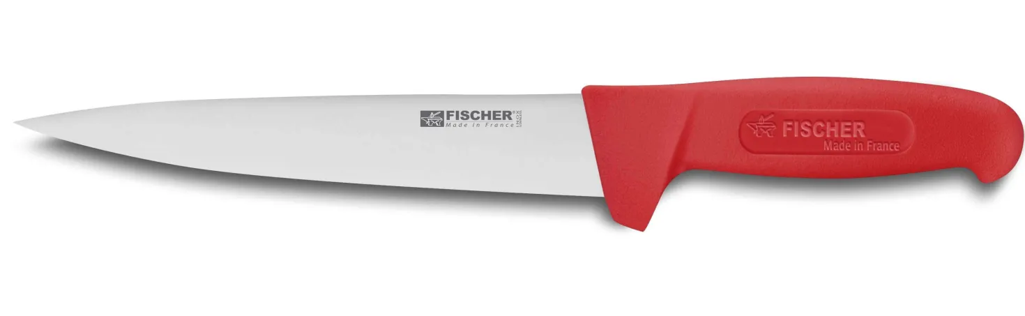 Couteau à saigner professionnel Fischer HACCP 20cm manche rouge