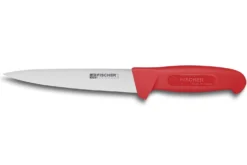 Couteau à saigner professionnel Fischer HACCP 17cm manche rouge