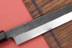 Couteau sakimaru 27cm japonais artisanal Hatsukokoro Shirasagi manche en ébène