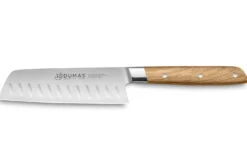 Couteau santoku alvéolé 13cm 32 Dumas Signature manche en chêne vert