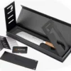Couteau santoku alvéolé 18cm 32 Dumas Signature manche en chêne vert