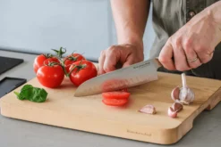 Couteau santoku alvéolé Kitchen Aid Gourmet lame en acier japonais 18cm + étui
