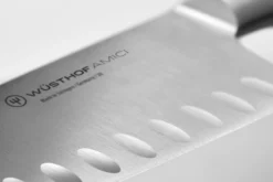 Couteau Santoku alvéolé Wüsthof Amici forgé 17cm en bois d'olivier