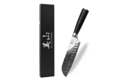 Couteau santoku 17cm alvéolé Kutoyama Black Pakka