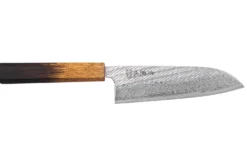 Couteau santoku 16,5cm japonais artisanal Wusaki Nawame AUS10 damas