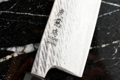 Couteau santoku 16,5cm japonais artisanal Wusaki Kuronawa G3 damas