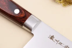 Couteau santoku 17cm japonais Satake Cutlery Brown Pakkawood VG10 San Maï