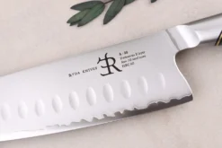 Couteau santoku 18cm Ryda Knives A-30 San Maï et manche en noyer