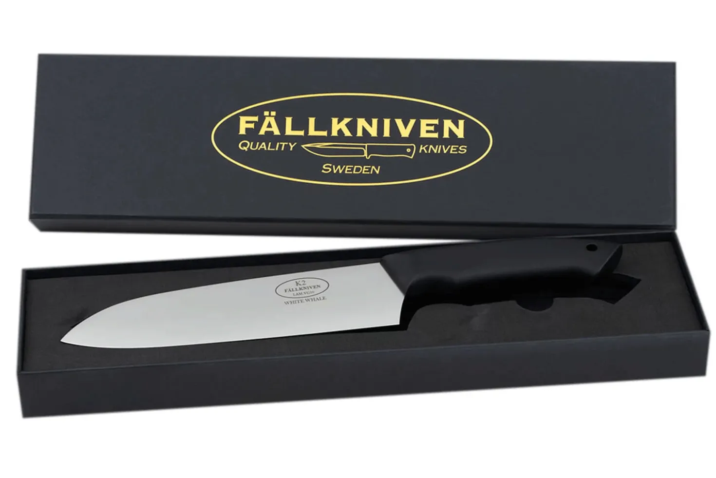 Couteau santoku Fallkniven Chef's Knife K2 lame 17,5cm manche thermorun noir